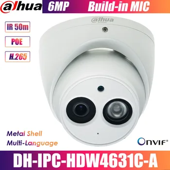 Dahua Çok Dilli Sürüm IPC-HDW4631C-A 6MP Ağ IP Kamera POE CCTV Güvenlik Dahili MİKROFON 30M 50M IR H. 265