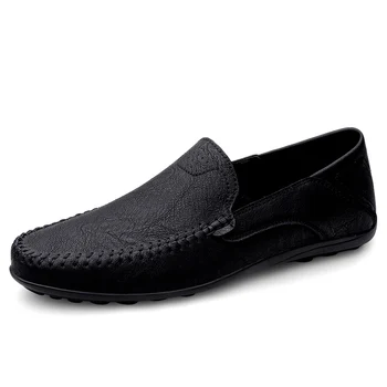 Deri erkek ayakkabısı Rahat Lüks İtalyan Yumuşak erkek mokasen ayakkabıları El Yapımı Moccasins Erkekler Nefes Tekne Ayakkabı üzerinde Kayma Artı Boyutu 38-47