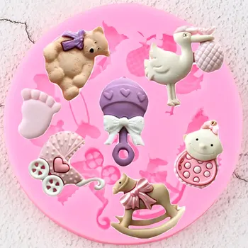 DIY Bebek Parti Dekorasyon Araçları Ayı silikon kalıp DIY Kek Topper Fondan Kalıpları Çikolata Gumpaste Şeker Polimer Kil Kalıpları