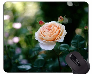 Doğa ile Basılmış Doğal Kauçuk Mouse Pad,odaklanmamış, gül, çiçek Dikişli Kenarlar