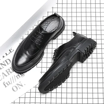 Erkek ayakkabıları İlkbahar Ve Sonbahar Yeni Retro Moda Trendi Gençlik Brock çiçekli ayakkabı Büyük Boy Ayakkabı