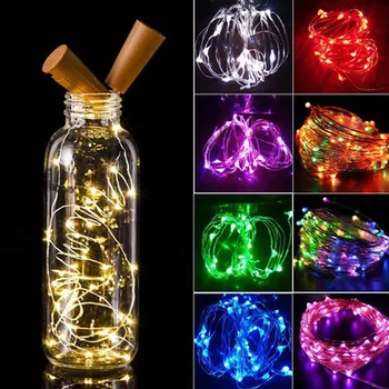 Festoon şarap şişe ışıkları mantar LED dize ışık bakır tel peri Garland ışık noel tatili parti düğün dekorasyon