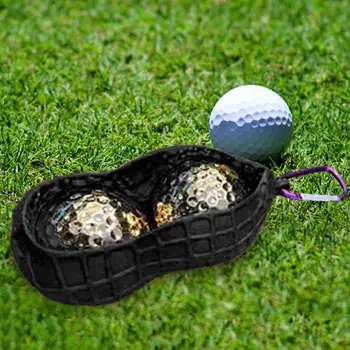 Fıstık Şekli Golf Topu Tutucu Çift Delikli Golf Topu Kapağı Kanca ile Taşınabilir Koruyucu Kılıfı Topu Taşıyıcı Kol Aksesuarları
