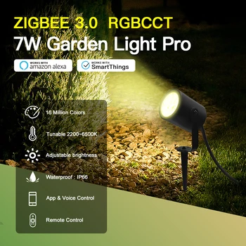 GLEDOPTO 7 W Zigbee3. 0 RGBCCT Bahçe Başak Lamba IP66 Su Geçirmez Grassplot Çim Avlu Parti
