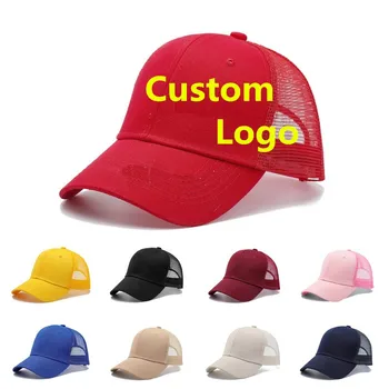 Gömme baba şapkası Yaz 6 paneller spor şapka Özel logo örgü beyzbol şapkası Erkekler Kadınlar Casual Katı kamyon şoförü şapkası gorros