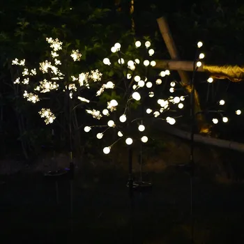Güneş açık sokak bahçe peri ışıkları kiraz çiçeği topu kar tanesi yıldız dekor tatil ışık dekorasyonu LED noel ışıkları