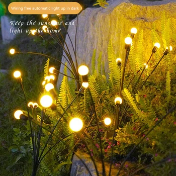 Havai fişek Firefly güneş çim ışıkları açık bahçe peyzaj salıncak LED lamba aydınlatma dekorasyon için ülke ev teras balkon 2