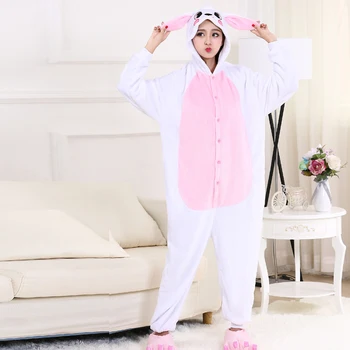 Hayvanlı pijama Tavşan Kigurumi Kadınlar İçin Tek Parça Kızlar Pijama Tavşan Onesies Yetişkinler Kızlar İçin Cosplay Kostüm Cadılar Bayramı İçin 1