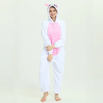 Hayvanlı pijama Tavşan Kigurumi Kadınlar İçin Tek Parça Kızlar Pijama Tavşan Onesies Yetişkinler Kızlar İçin Cosplay Kostüm Cadılar Bayramı İçin 2