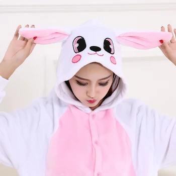 Hayvanlı pijama Tavşan Kigurumi Kadınlar İçin Tek Parça Kızlar Pijama Tavşan Onesies Yetişkinler Kızlar İçin Cosplay Kostüm Cadılar Bayramı İçin 4