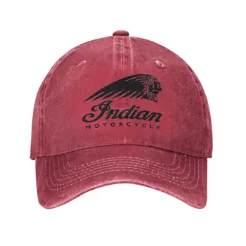 Hint Motosiklet Logo Unisex Tarzı beyzbol şapkası Yarış Sıkıntılı Denim Kapaklar Şapka Vintage Açık Hava Etkinlikleri güneşlikli kep