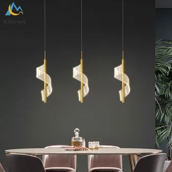 Iskandinav Modern Basit Yüksek ışık akrilik Led Avize Yatak Odası Bar Cafe Yemek Odası Başucu Lambası Odası Dekor Spiral kolye ışık