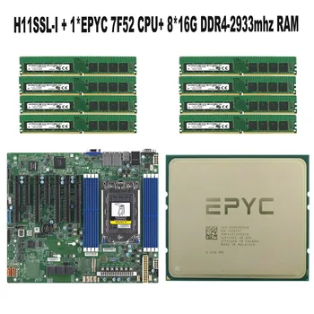 Için Supermicro H11SSL - I Anakart Soket SP3 + 1 * EPYC 7F52 16C / 32T CPU İşlemci + 8 * 16GB =128GB RAM DDR4-2933mhz RECC Bellek