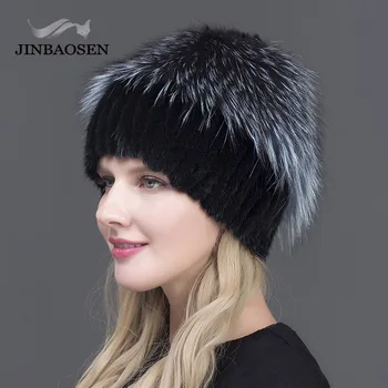 Kadın Yeni Kış Kürk Şapka Kapşonlu Kafa Otantik Vizon Kürk Şapka ve Gümüş Tilki Kürk Çiçek Tasarım Şapka Yüksek Kaliteli Kürk Moda Şapka