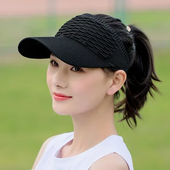 Kadınlar Boş Üst güneş şapkası Düz Renk Uzun Ağız At Kuyruğu beyzbol şapkası Yaz Açık Kadın Spor golf şapkaları