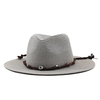 Kadınlar Geniş Brim Straw Panama Roll up Şapka erkek Fedora Plaj güneş şapkası UPF50 + yaz güneşlik şapka güneş koruyucu tatil çocuklar için 4