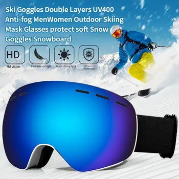 Kayak Gözlüğü Çift Katmanlar UV400 Anti Sis Erkekler Kadınlar Açık Kayak Maskesi Gözlük Koruyun Yumuşak Kar Gözlüğü Snowboard