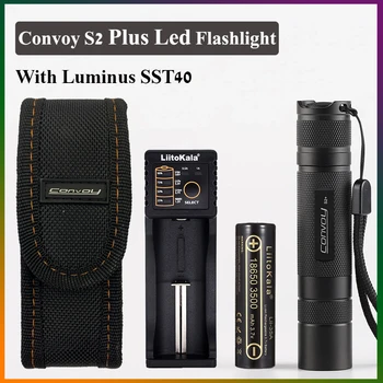 Konvoy S2 Artı Luminus SST40 LED Taşınabilir SMO El Feneri Açık Kamp Bisiklet Aydınlatma Sert ışık Fener Meşaleler