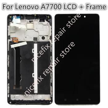 LCD Ekran + Dokunmatik Ekran paneli Sayısallaştırıcı Aksesuarları Için Çerçeve İle Lenovo A7700 Smartphone Ücretsiz Kargo + Parça Numarası