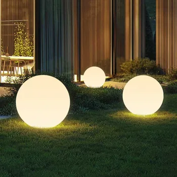 LED canlı ışık topu kreş gece lambası bahçe ışıkları topu su geçirmez P65 sıcak beyaz açık dekor için yolu Patio Yard çim
