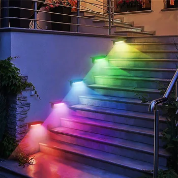 LED güneş merdiven lambası Yolu Açık su geçirmez duvar lambası Bahçe Teras Korkuluk bağlantı tablası aydınlatma lambası Peyzaj Balkon Çit güneş ışıkları
