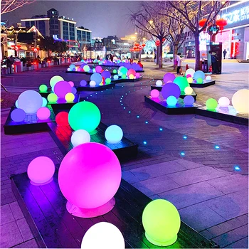 LED ışıkları topu yüzme havuzu lambası parlayan şarj edilebilir noel bahçe dekorasyon çim lambaları dış aydınlatma su geçirmez 25 CM