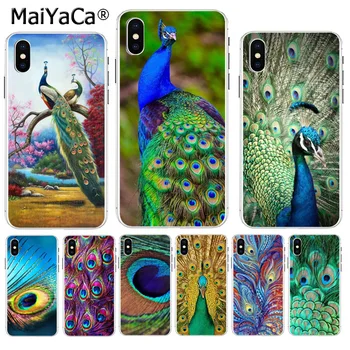 MaiYaCa Güzel Kuş Tavuskuşu Tüyleri Renkli Sevimli Telefon Aksesuarları kılıf Apple iPhone 8 7 6 6S Artı X XS max 5 5S SE XR