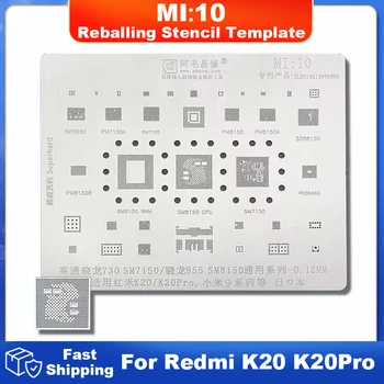 MI10 BGA Reballing Stencil İçin XIAOMI 9 Redmi İçin K20 Pro K20Pro SM8150 SM7150 PM7150A PM7150 PM8150 PM8150A PM8150B SDR8150 IC