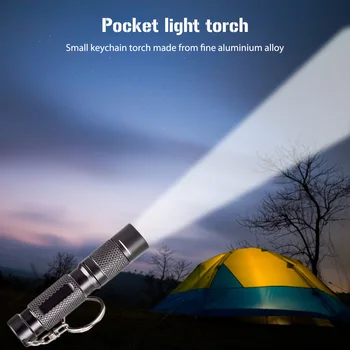 Mini ışıklı anahtarlık pilli led Anahtarlık Torch Alüminyum Alaşım acil durum lambası Şok Dayanıklı Su Geçirmez Yürüyüş Sürme için