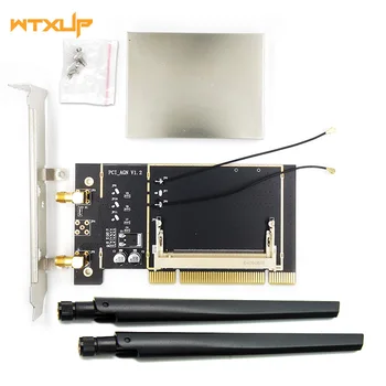 MİNİ PCI wifi kablosuz kart Masaüstü PCI yuvası Adaptörü Dönüştürücü 2 X Çift Bant AC anten AR9223 AR9220 0
