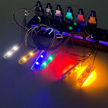MOC 1x4 Sinyal led ışık Aksesuarı Yapı Taşı DIY Şehir Sokak Lambası Aksesuarları İle 7 Port USB Uyumlu Tüm Marka 4