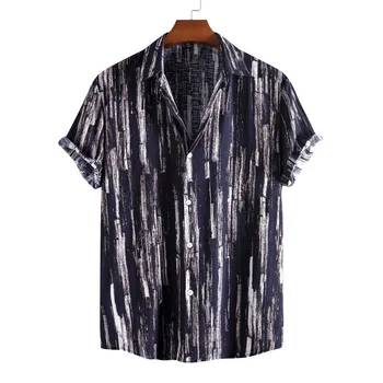 Moda Baskı Hawaii Pamuklu Gömlek Erkekler Camisa Masculina 2022 Yaz Yeni Plaj Aloha Gömlek Erkekler Harajuku Streetwear Gömlek Erkek