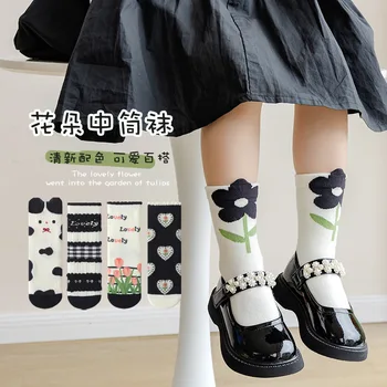Moda Lolita çorap sonbahar kış çorap çocuk pamuk çorap kızlar buzağı uzunluğu