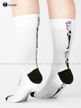 Mor Saç Dostluk Çorap Erkek Siyah Çorap Yüksek Kalite Sevimli Zarif Güzel Kawaii Karikatür Tatlı Harajuku Pamuk noel hediyesi