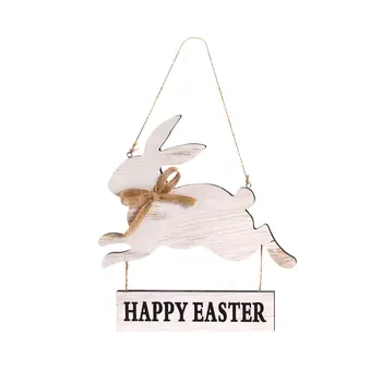 Mutlu Paskalya İşareti Tavşan Duvar Kapı İşareti Askı Plak Dekoratif Ahşap Çiftlik Evi Yard Paskalya Fotoğraf Sahne Dekor Malzemeleri