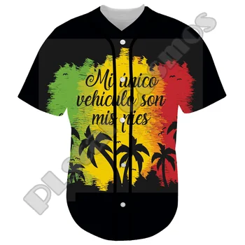 NewFashion Bob Marley Rastafari Aslan Vintage Reggae Retro Dövme 3DPrint Harajuku Yaz beyzbol gömlekleri Jersey Kısa Kollu 12 2
