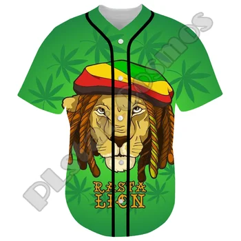 NewFashion Bob Marley Rastafari Aslan Vintage Reggae Retro Dövme 3DPrint Harajuku Yaz beyzbol gömlekleri Jersey Kısa Kollu 12 5