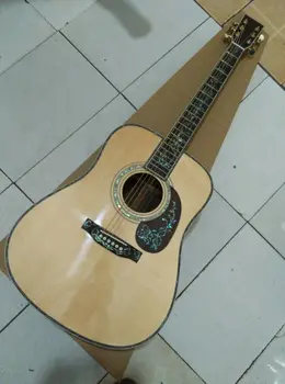 OEM akustik gitar deluxe akustik elektro gitar hayat ağacı kakma akustik gitar sağlam ladin üst