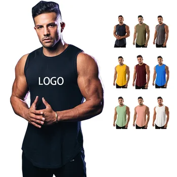 OEM Erkekler Tank Top Spor Spandex Pamuk Yelek spor Giyim erkekler egzersiz kıyafeti Baskı Erkekler İnce Tank Top Özel Baskı Kendi Logo 1