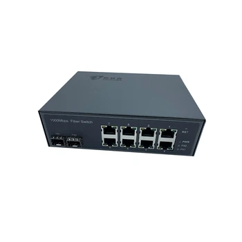 Optik kablo hattı üzerinden DC12V SFP LC bağlantı noktası 8 bağlantı noktalı ağ Ethernet fiber anahtarı