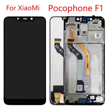 Orijinal Poco F1 LCD Xiaomi Pocophone F1 Çerçeve İle LCD Ekran 10 Dokunmatik Ekran Xiaomi F1 Digitizer Meclisi LCD ekran