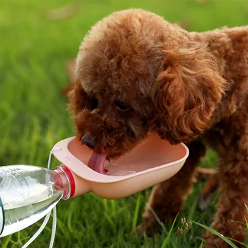 Pet su kasesi Açık Seyahat Taşınabilir Köpek İçme Yemekleri Maden Suyu Şişesi İle Köpekler Kediler İçin su sebili Evcil Hayvan Ürünleri