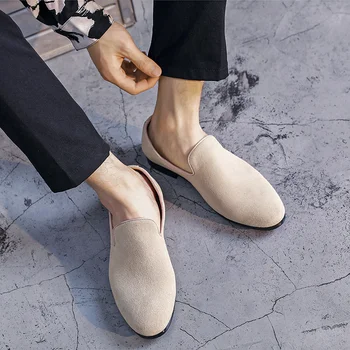 Rahat Doudou Ayakkabı erkekler için 2023 Bahar Yeni Kore Çok Yönlü Buzlu deri ayakkabı Bir Adım Lefu Ayakkabı erkek ayakkabıları