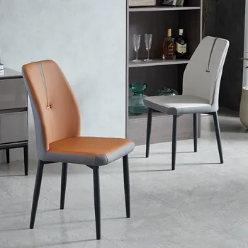 Rahatlatıcı Lüks yemek sandalyeleri Kadife Salon İskandinav Deri Yemek Sandalyesi Tasarım Arkalığı Chaises Salle Yemlik Ev Mobilyaları