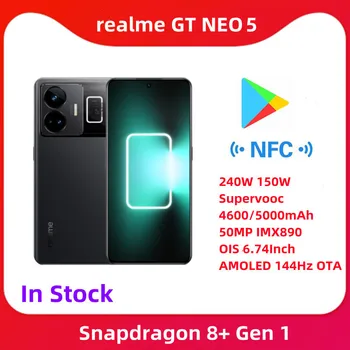 Realme için GT Neo 5 Smartphone Snapdragon 8 + Gen 1 150/240W Süper Şarj 6.74 1.5 K AMOLED 144HZ 50MP IMX890 NFC Cep Telefonu