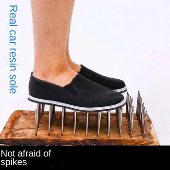 Reçine Taban Bez Ayakkabı Unisex Ayakkabı Şantiye Aşınma Direnci Nefes Deodorant Rahat Emek Koruma Siyah Bez Ayakkabı