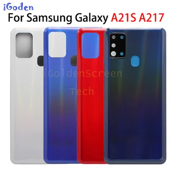 Samsung Galaxy A21S A217 A217F Konut arka kapak Pil Arka Kapı Kapak + Yapıştırıcı 0