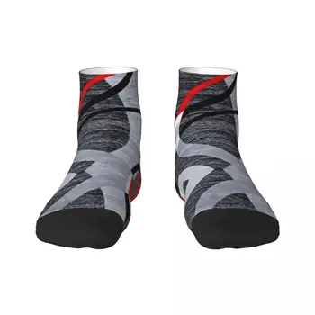 Sevimli Modern Soyut Gri Kırmızı Swirls Çorap Kadın Erkek Sıcak 3D Baskı Geometrik Desen Basketbol spor çorapları