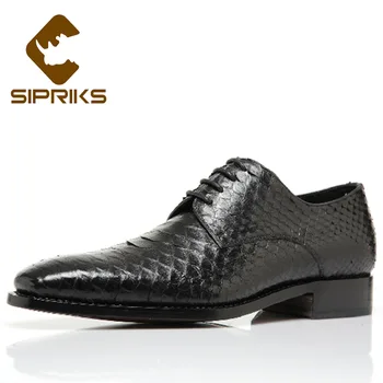 Sipriks Erkek Python Ayakkabı Sivri sivri uçlu ayakkabı Patron Iş Beyler Takım Elbise Ayakkabı Goodyear Kaynaklı Yılan Derisi Rahat Eğlence 45