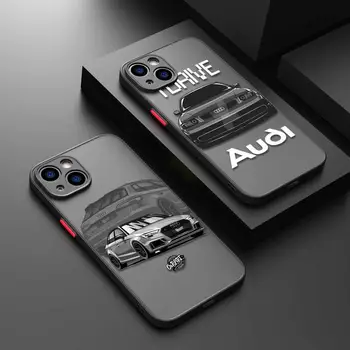 Spor Araba Audi Zırh Darbeye Dayanıklı Mat Kılıf iphone 14 13 12 Mini 11 Pro XR X XS MAX 6S Artı SE2020 SE2022 Tampon Kapak